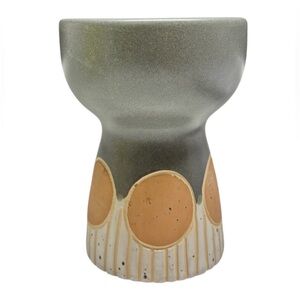 Gray & Neutral World Market Pedestal Planter Vase Two Tone Pedestal Geo Vase